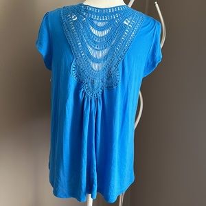 Max women cap sleeves crochet back bikini coverup top shrug